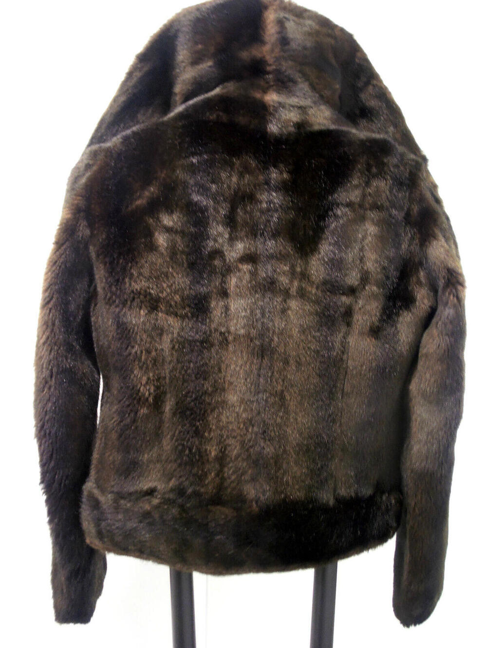 Saks 70s Coat Faux Fur Short Jacket S Made in France 1970s Glam Young Dimensions